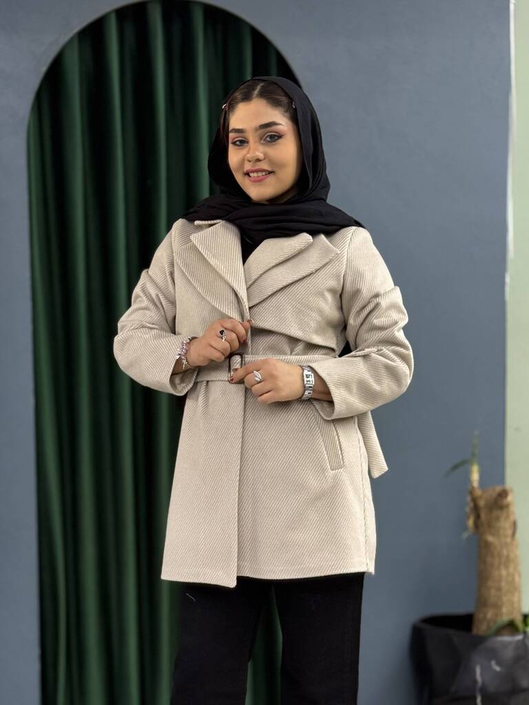 پالتو کجراه دو یقه کد 2423